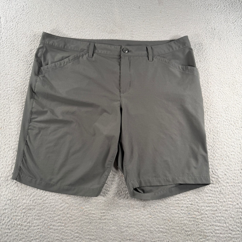 Eddie Bauer Travex Shorts Womens 18 Gray Hiking Performance Gorpcore 10" Inseam